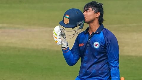 Vaibhav Suryavanshi Smat Century Creates Record Unbeaten 61 Ball 108 in Syed Mushtaq Ali Trophy 2025 Series in Tamil