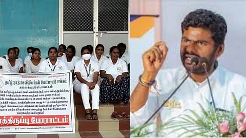 Annamalai said that support the demand to make nurses working on a contract basis to permanent