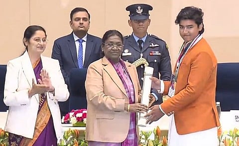 President Draupadi Murmu presented Prime Minister's Rashtriya Bal Puraskar to 14 year old young cricketer Vaibhav Suryavanshi