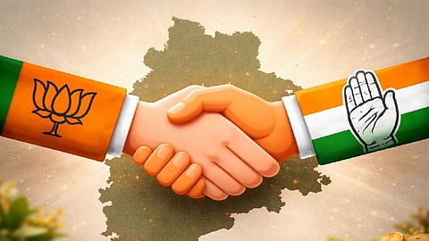 Ambernath municipality of Maharashtra, the BJP and Congress have joined hands and won the municipal election.