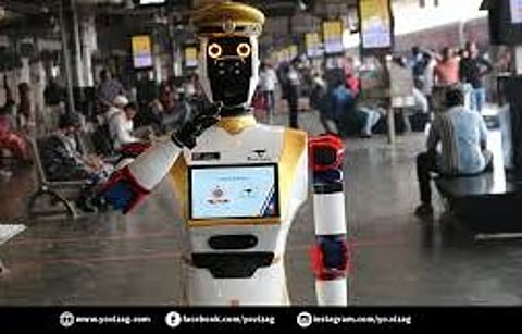 AI-Powered Rail Robocop ASC Arjun in Vizag Indian Railways, a robot guard has been deployed for surveillance duty at Visakhapatnam railway station.