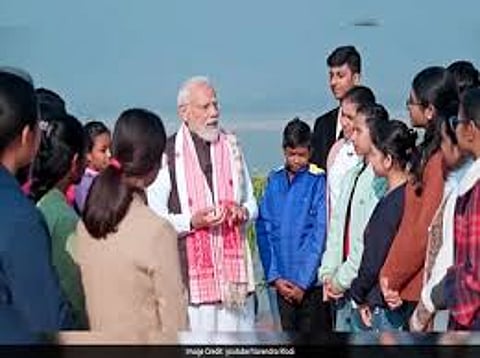 Prime Minister Modi has advised students to never allow technology to enslave them