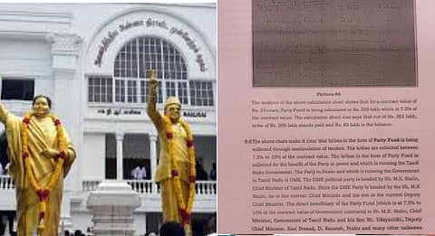 ADMK strongly criticizing father-son commission alliance being exposed in corruption complaint against K.N. Nehru