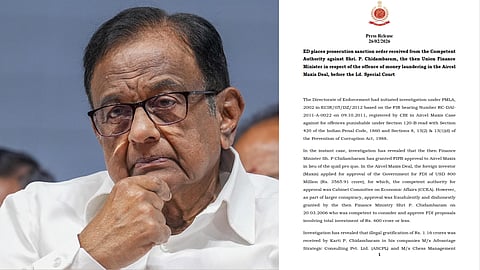 Enforcement Directorate gets permission to file case against P. Chidambaram, investigation to begin soon!