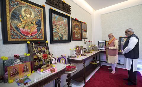 Prime Minister Modi attended Tamil New Year celebrations at the residence of Vice President Radhakrishnan