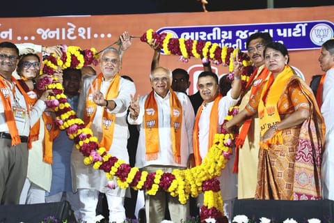 BJP achieved a resounding victory in local body elections held in Gujarat