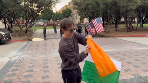 Sensation in Texas: American Tears Indian National Flag; Video Goes Viral, Indians Shocked!