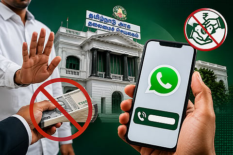 completely eradicate bribery in government offices, TN govt announced WhatsApp number for lodging complaints