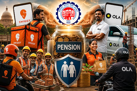 new pension scheme set to be implemented for Swiggy, Zomato, Ola employees, construction workers,