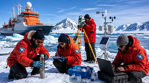 temperatures rise in the Arctic Ocean, a 12-member team has set out to conduct a study