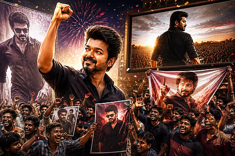Overcoming various hurdles, the film *Jananayakan*, starring Vijay, has been released worldwide