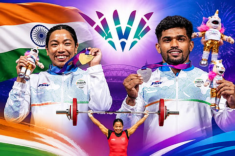 India has put up a stellar performance in Commonwealth weightlifting, winning one gold and two silver medals