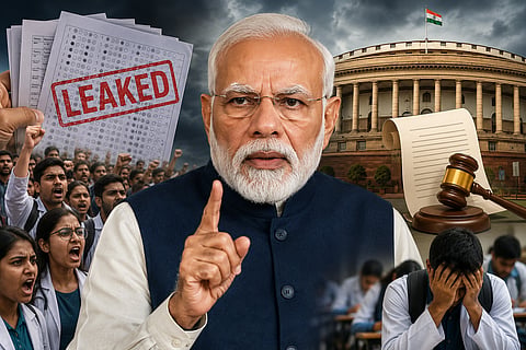 PM Modi warned that mafia involved in the question paper scam no one can escape clutches of law