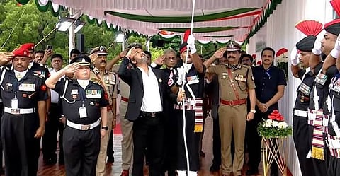 Chief Minister Vijay hoisted the national flag for the first time at the ramparts of Fort St. George in Chennai