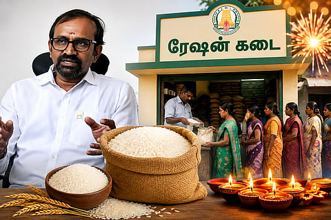 Minister Venkatraman anannounced measuresl taken to provide fine-variety rice to ration cardholders