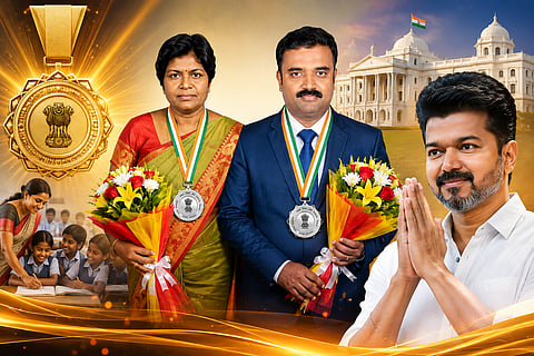 CM Vijay congratulated two individuals from Tamil Nadu selected for National Award for Teachers