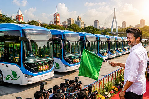 130 Electric Buses Introduced! Chennai Transport Enters a New Era as Chief Minister Vijay Launches New Service.