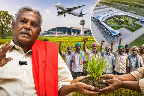 Communist Party (Marxist) has urged that the lands acquired for the Parandur airport be returned to the farmers