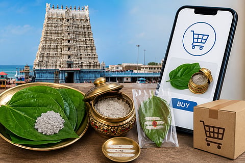 You can now get the Tiruchendur 'Panneer Leaf' Vibhuti Prasadam online: How to order... a simple process!