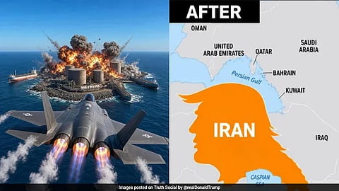 The photo of Trump has going viral because it has been created in iran map .