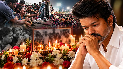Chief Minister Vijay paid tribute to those who lost their lives in the stampede during the Karur tragedy