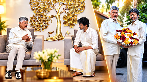 TN CM Vijay Meets AP CM Chandrababu Naidu River Water Issue