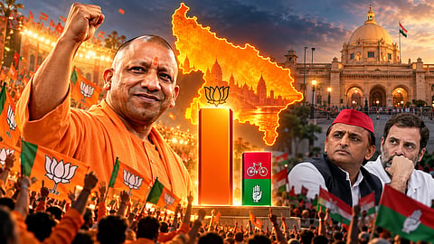 opinion poll conducted regarding the Uttar Pradesh assembly elections has revealed that the BJP stands at 66%