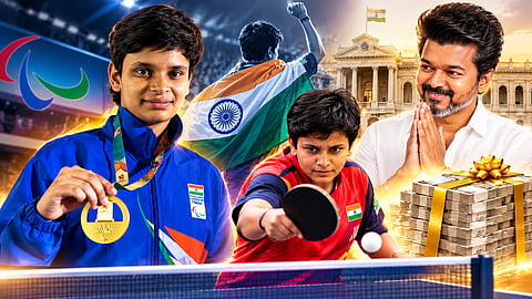 CM Vijay announced Rs. 30 lakh for Baby Sahana Ravi, achieved winning bronze in Para Table Tennis at Asian Para Game.