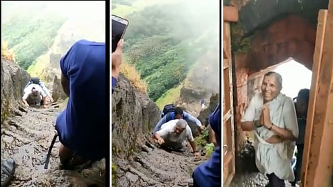 At 68, this woman aces a steep climb up the Harihar Fort in Nashik