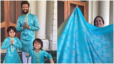 Riteish pairs this unique blue kurta for Diwali festival