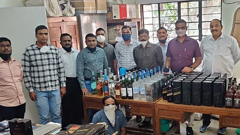 State excise officials have seized 115 foreign liquor bottles, 300 empty bottles
