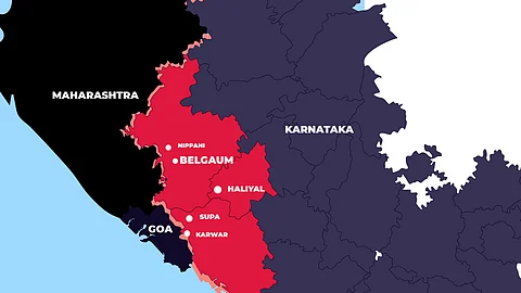 Belgaum or Belagavi is currently part of Karnataka but is claimed by Maharashtra