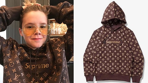 Cruz Beckham along his million dollar hoodie