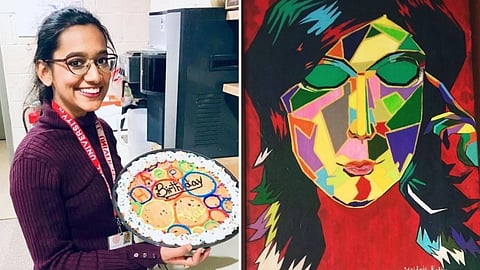 Vaidehi Reddy with her painting