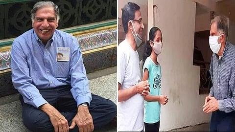 Ratan Tata meets family members of his former employee during his visit to Pune
