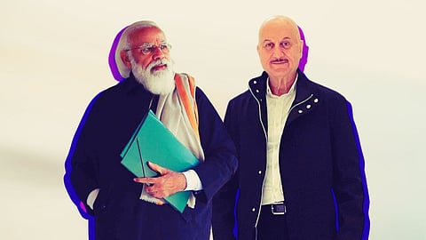 PM Narendra Modi; Anupam Kher (L-R)