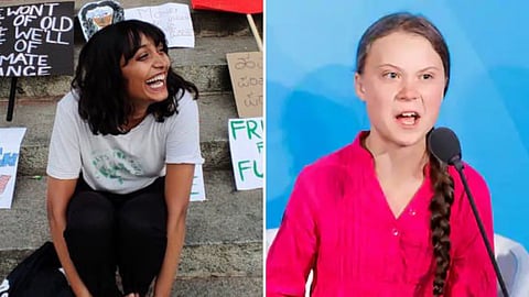 Disha Ravi and Greta Thunberg