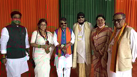 Mithun Chakraborty along with other BJP leaders from West Bengal