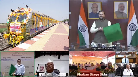 Union Minister Prakash Javadekar flagged of DEMU services between Phaltan and Pune via Lonand