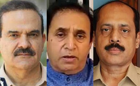 From L-R: Former Mumbai Police Commissioner Param Bir Singh, Home Minister Anil Deshmukh and Sachin Waze