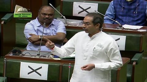 Maharashtra CM Uddhav Thackeray during state assembly session on Wednesday