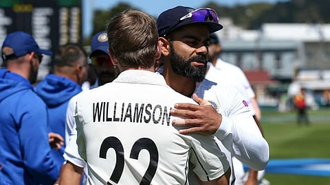 India skipper Virat Kohli along with New Zealand captain Kane Williamson