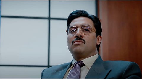 A screengrab from the trailer of 'The Big Bull' featuring actor Abhishek Bachchan as Hemant Shah
