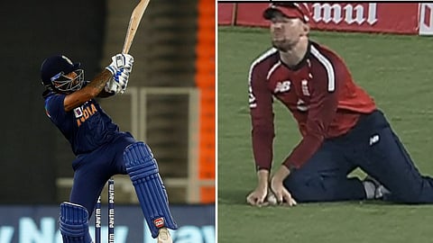 Suryakumar Yadav was unlucky to have been given out after repeated replays of Dawid Malan’s catch off Sam Curran by the TV umpire in the fourth T20 at Ahmedabad