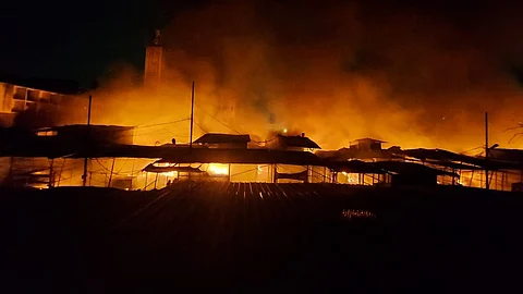 The fire broke out around 11 pm at Pune's Fashion Street in MG Road, Camp on Friday.