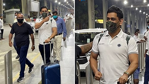 MS Dhoni later in the evening (Wednesday) was spotted at Chennai airport