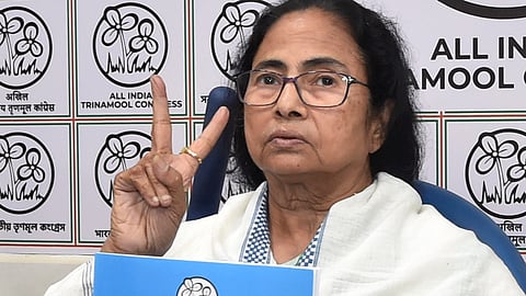 West Bengal Chief Minister Mamata Banerjee releases TMC manifesto ahead of the Assembly Election at her residence, in Kolkata, Wednesday, March 17, 2021.
