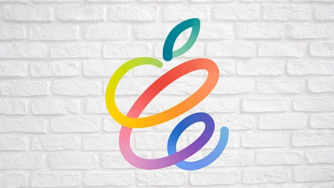 Apple's Spring Loaded e-vite features a multi-coloured logo.
