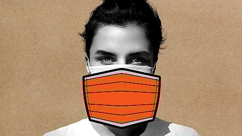 A double mask, is wearing two masks