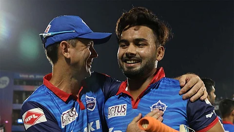 Delhi Capitals Head Coach Ricky Ponting with Rishabh Pant